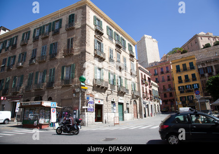 Piazza Yenne in Cagliari auf Sardinien Stockfoto