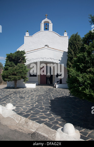 Hermitage-Kapelle des St. Baldiri in Port Lligat, in der Nähe von Cadaques in Katalonien, Spanien - begünstigt durch den Maler Salvador Dali. Stockfoto
