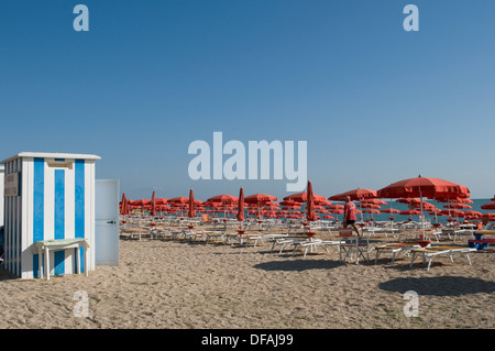 Strand in Porto Recanati, Marken, Italien Stockfoto