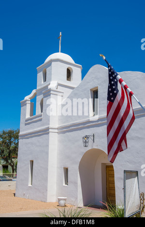 Die historische alte Adobe Missionskirche Our Lady of Perpetual helfen, gebaut im Jahr 1933 in Old Town Scottsdale, Arizona Stockfoto