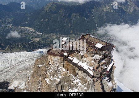 Panorama-Plattform Mont-Blanc, Chamonix, Aiguille du Midi Alpen anzeigen Stockfoto