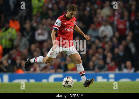 London, UK. 1. Oktober 2013. Arsenals Mittelfeldspieler Mathieu Flamini aus Frankreich während der UEFA-Champions-League-match zwischen Arsenal aus England und Napoli aus Italien spielte The Emirates Stadium am 1. Oktober 2013 in London, England. © Mitchell Gunn/ESPA/Alamy Live-Nachrichten Stockfoto