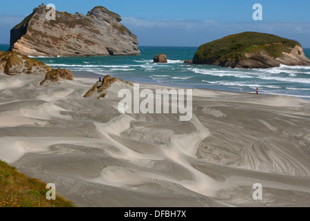 Felsen bei Cape Farewell Natur Reservat New Zealand Stockfoto