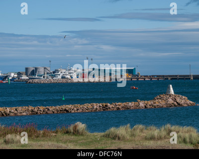 Peterhead Lido & Hafen Stockfoto