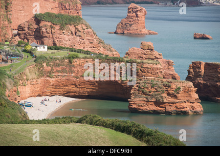 Ladram Bay in East Devon Teil der Jurassic Küste. Stockfoto