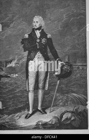 Horatio Nelson (1758-1805). Britische Flagge-Offizier berühmt für seinen Dienst in der Royal Navy. Stockfoto