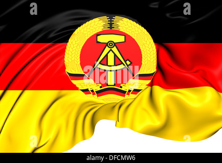 Flagge der Deutschen Demokratischen Republik. Hautnah. Stockfoto