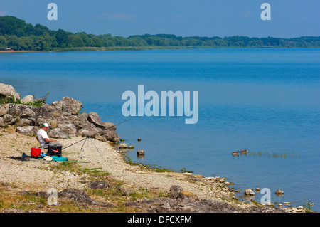 Castiglione del Lago, Fischer, Lago Trasimeno, Lago Trasimeno, Provinz Perugia, Umbrien, Italien. Stockfoto