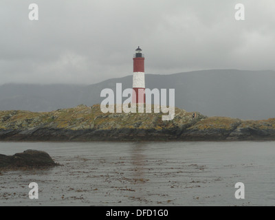 Les légions Leuchtturm im Beagle-Kanal in der Nähe von Ushuaia, Feuerland, Argentinien Stockfoto