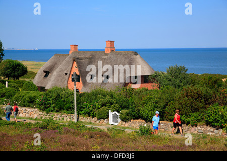 Reetgedeckten Haus in Kampen, Insel Sylt, Schleswig-Holstein, Deutschland Stockfoto