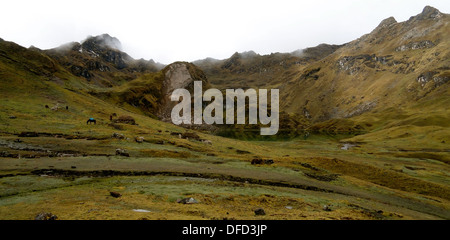 Berglandschaft in Lares Tal, Region Cusco, Peru Stockfoto