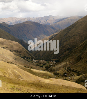 Berglandschaft in Lares Tal, Region Cusco, Peru Stockfoto