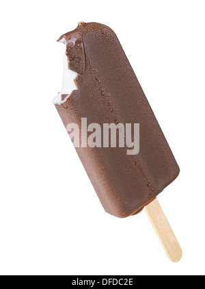 klassische Schokoladeneis mit Tropfen isolierten auf weißen Hintergrund Stockfoto