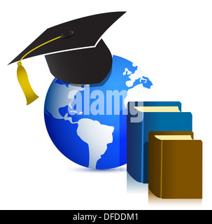 Globale Bildung-Konzept-Design-Darstellung auf weiß Stockfoto