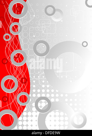 Vertikale Hintergrund Kontrast mit Kurven und Kreise Stockfoto