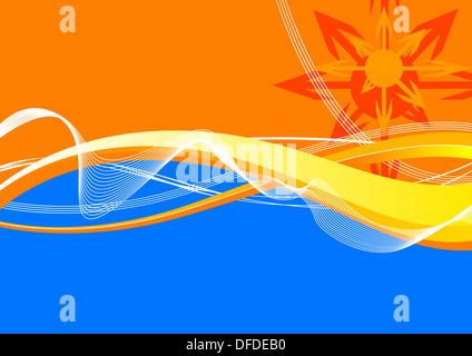 Helle Farbe Hintergrund mit Wellen und Linien Stockfoto