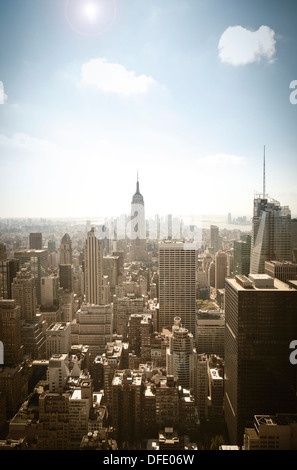 Blick auf Midtown Manhattan und Empire State Building Stockfoto