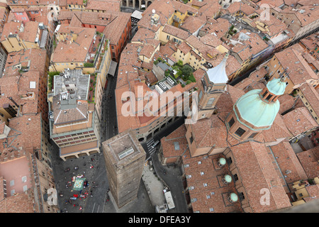 Blick von der Asinelli-Turm, Bologna, Emilia-Romagna, Italien Stockfoto