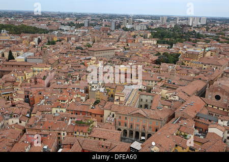 Blick von der Asinelli-Turm, Bologna, Emilia-Romagna, Italien Stockfoto