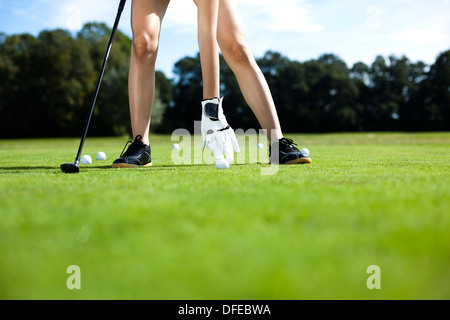 Golfen, Golfspieler Stockfoto