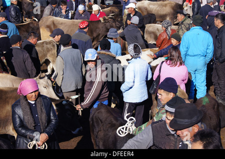 Sonntag Viehmarkt in Karakol, Kirgisistan Stockfoto