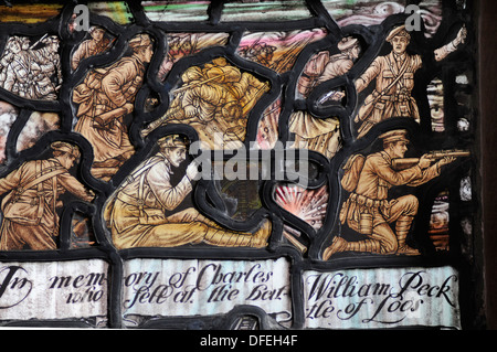 Leutnant Charles William Peck Memorial Fenster, 1920, All Saints Episcopal Church, Jordanhill, Glasgow. Stockfoto