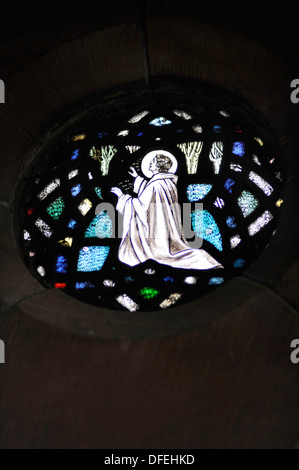 Leutnant Charles William Peck Memorial Fenster, 1920, All Saints Episcopal Church, Jordanhill, Glasgow. Toplicht. Stockfoto