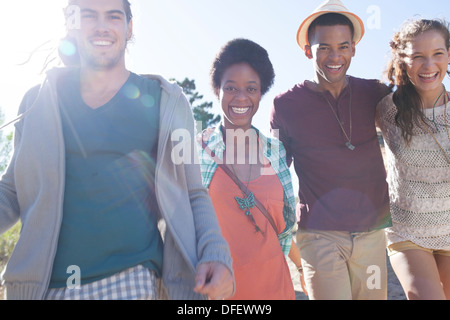 Porträt von lächelnden Freunde Stockfoto