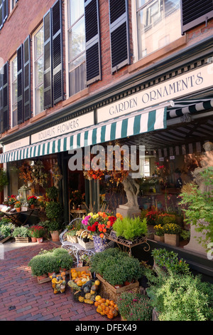 Blumengeschäft in Beacon Hill Boston MA Stockfoto