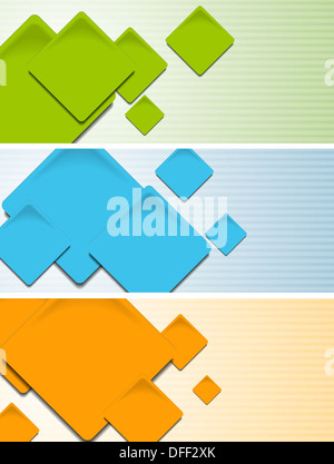 Abstrakte bunte Banner mit quadratischen Elementen. Vector Design Eps 10 Stockfoto
