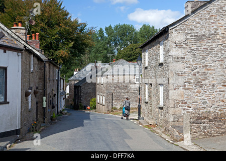 Hauptstraße im Dorf Zentrum, Altarnun, Cornwall Stockfoto