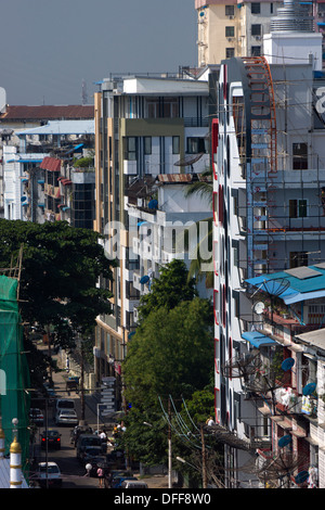 Blick auf die Stadt von Yangon Stockfoto