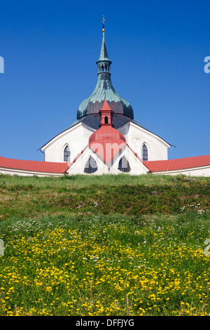 Kirche des Hl. Johannes von Nepomuk eine Wallfahrt. Zdar nad Sazavou, Tschechische Republik Stockfoto