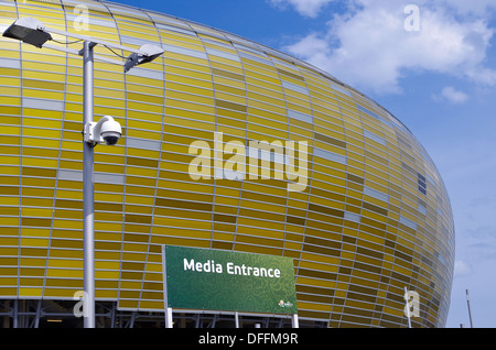 PGE Arena Stadion Gdansk während der EURO 2012, Blick von der Medien-Eingang, Polen Stockfoto