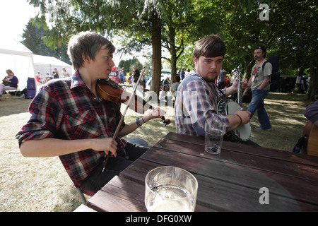 Aktion vom Didmarton Bluegrass Festival 2013 Stockfoto