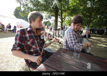 Aktion vom Didmarton Bluegrass Festival 2013 Stockfoto