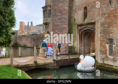 Wells, Bischofspalast, Somerset, England, Vereinigtes Königreich Stockfoto