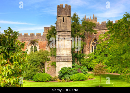 Wells, Bischofspalast, Somerset, England, Vereinigtes Königreich Stockfoto