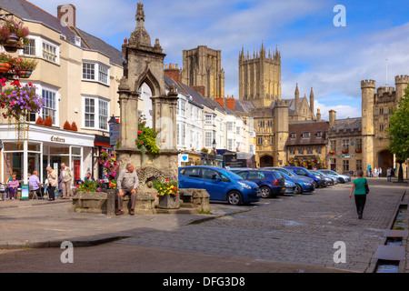 Wells, Dom, Somerset, England, Vereinigtes Königreich Stockfoto