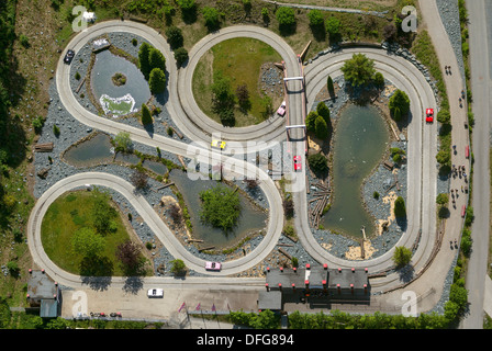 Luftaufnahme, Go-kart-Bahn in den Vergnügungspark des Fort Fun Abenteuerland, Bestwig, Nordrhein-Westfalen, Deutschland Stockfoto