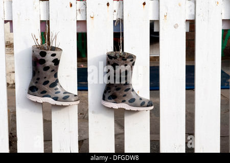 hängende Stiefel Stockfoto