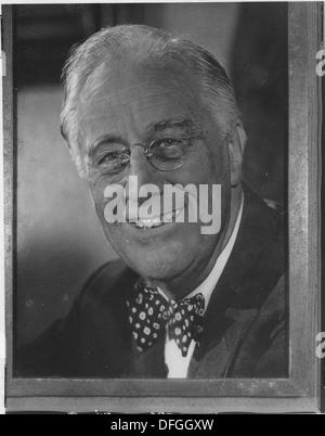 Dieses Foto zeigt Franklin D. Roosevelt, den 32. Präsidenten der USA, während seiner Zeit in Washington, D.C., eine Schlüsselfigur in der amerikanischen Geschichte. Stockfoto