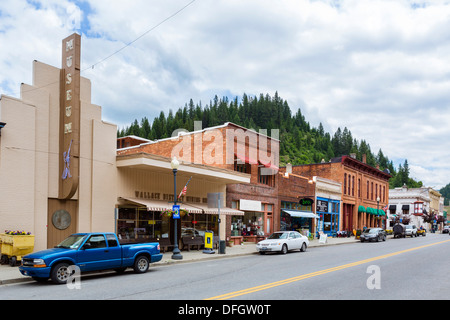 Wallace-Bezirk-Bergbau-Museum auf der Bank Street (Main Street) in der historischen Altstadt der Silberbergbau Wallace, Idaho, USA Stockfoto