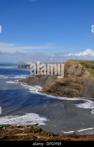 Ein Blick auf Chapmans Pool auf der Jurassic Coast Dorset UK Stockfoto