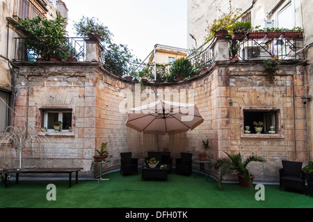 alte Terrasse im Palazzo Venezia in Neapel, Italien Stockfoto