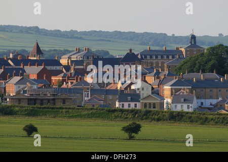 Ein Blick auf das neue Verkehrssysteme Dorf Dorchester Dorset UK Stockfoto