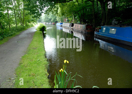 Schmale Boote auf Rochdale Kanal in der Nähe von Hebden Bridge, Yorkshire, Großbritannien Stockfoto