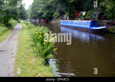 Schmale Boote auf Rochdale Kanal in der Nähe von Hebden Bridge, Yorkshire, Großbritannien Stockfoto