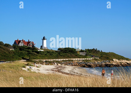 Nobska Point Lighthouse, Woods Hole, Cape Cod, Massachusetts, USA Stockfoto