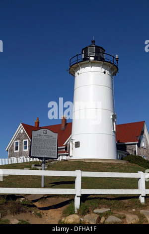 Nobska Point Lighthouse, Woods Hole, Cape Cod, Massachusetts, USA Stockfoto